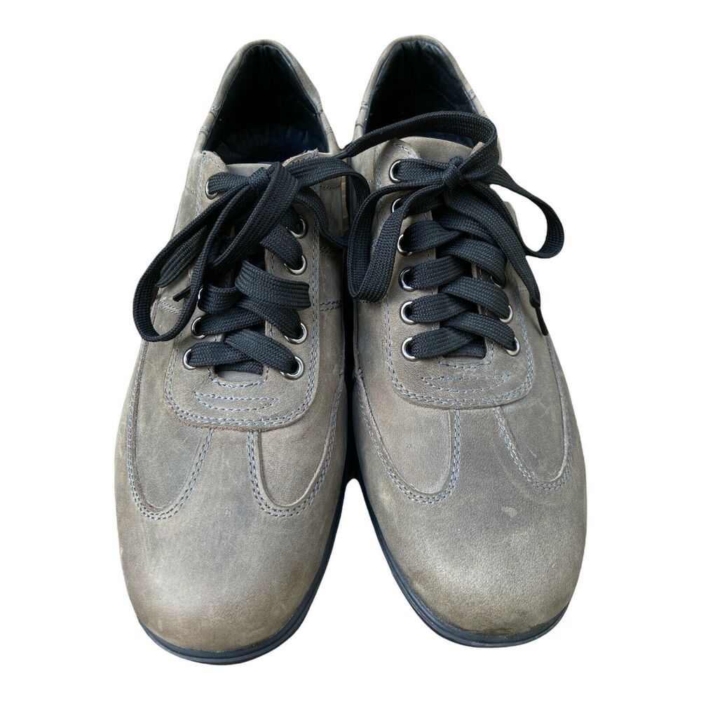 GDEFY Versoshock Trampoline Technology Olive Green Men's Leather Sneakers 8‎
